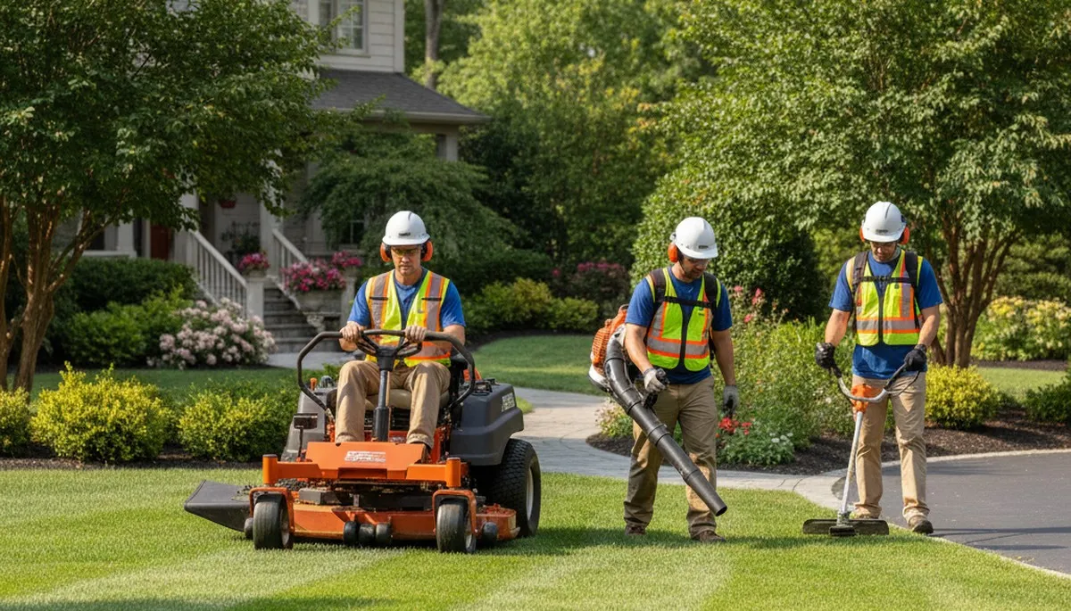 Naperville, IL tree service crew providing lawn care and arbor maintenance for a healthy landscape