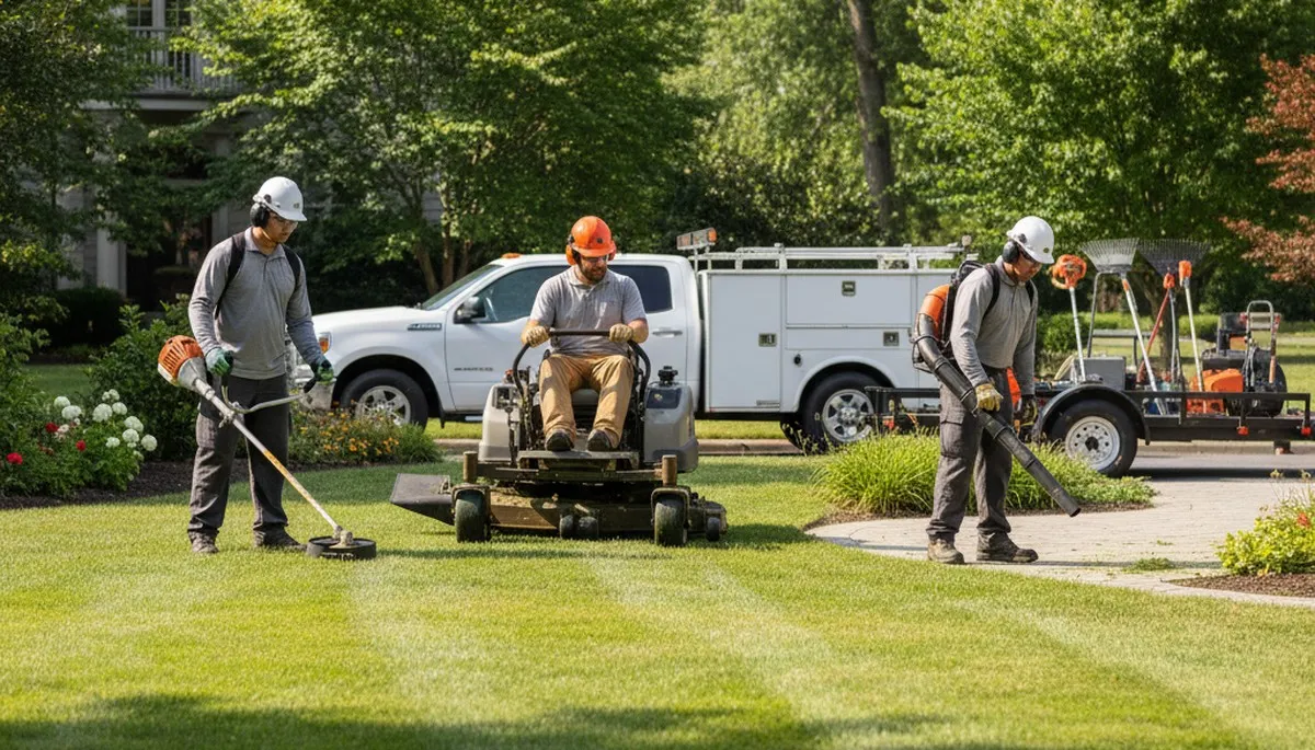 Naperville, IL Arbor Tree Care lawn service team maintaining healthy, season-ready turf