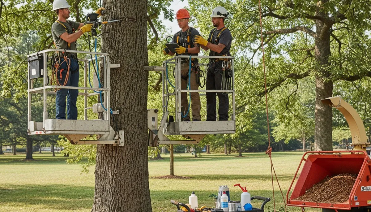 Naperville, IL arborist treating tree disease at a residential property