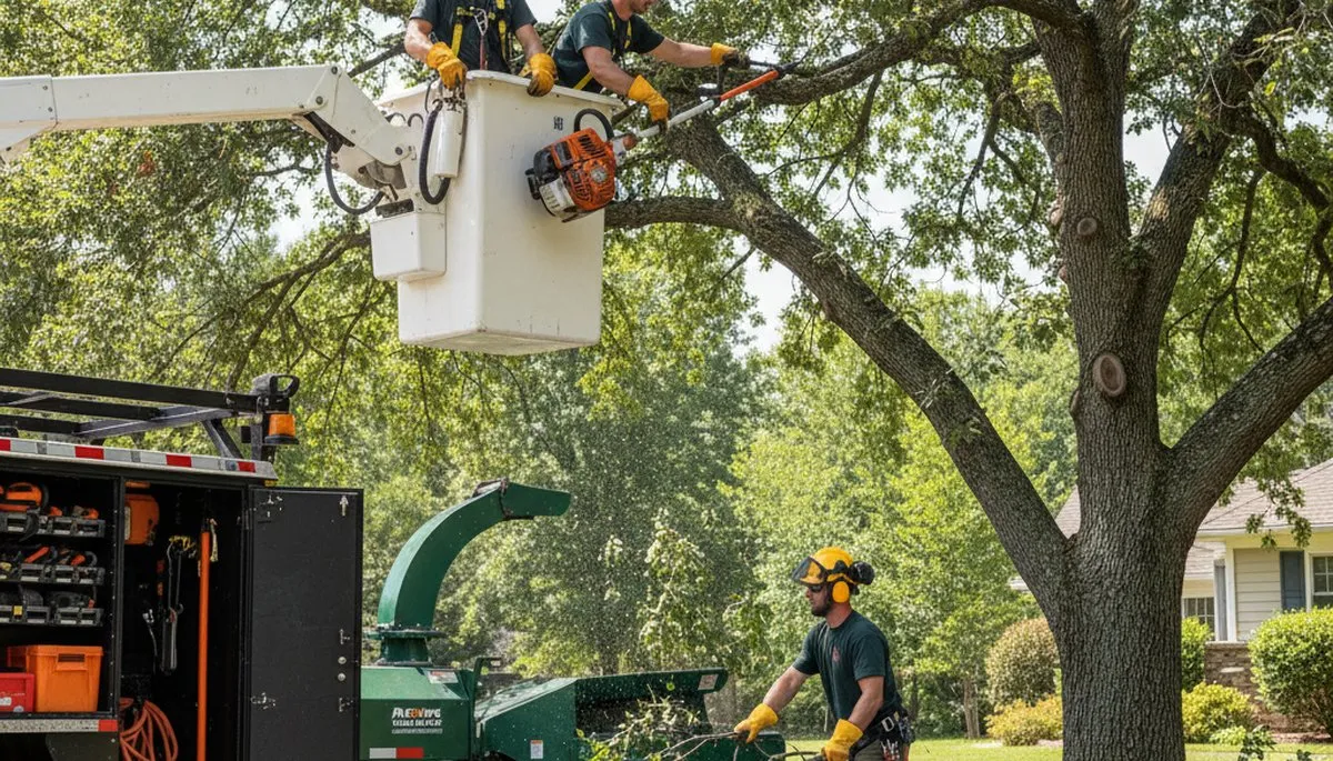 Naperville, IL arborist pruning a tree to improve health and reduce hazards