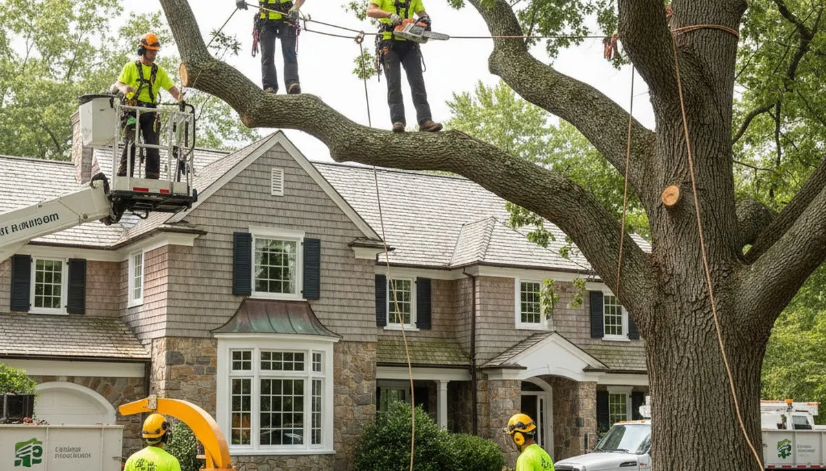 Tree service crew in Naperville, IL providing professional tree care and removal services