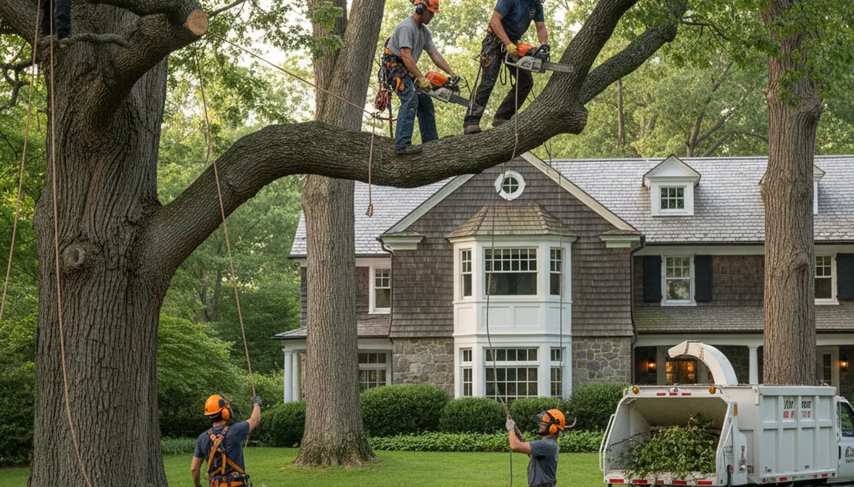 Tree service crew in Naperville, IL providing professional tree care for local homes and businesses