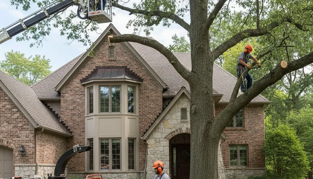 Tree service crew in Naperville, IL providing professional tree care and removal services