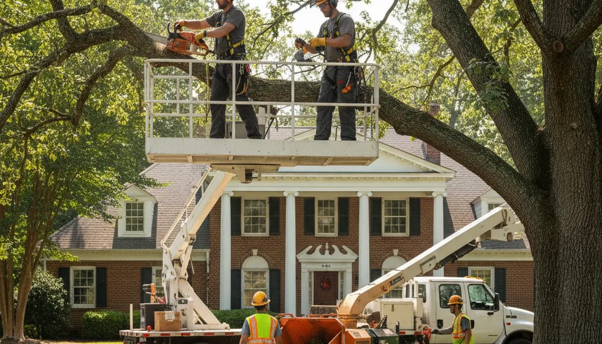 Tree service crew in Naperville, IL providing professional tree care for local homes and businesses