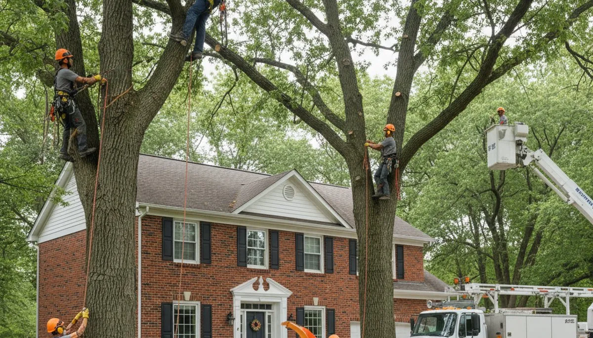 Tree service crew in Naperville, IL providing professional tree care and removal services