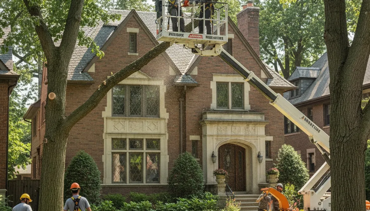 Tree service crew in Naperville, IL providing professional tree trimming and removal services