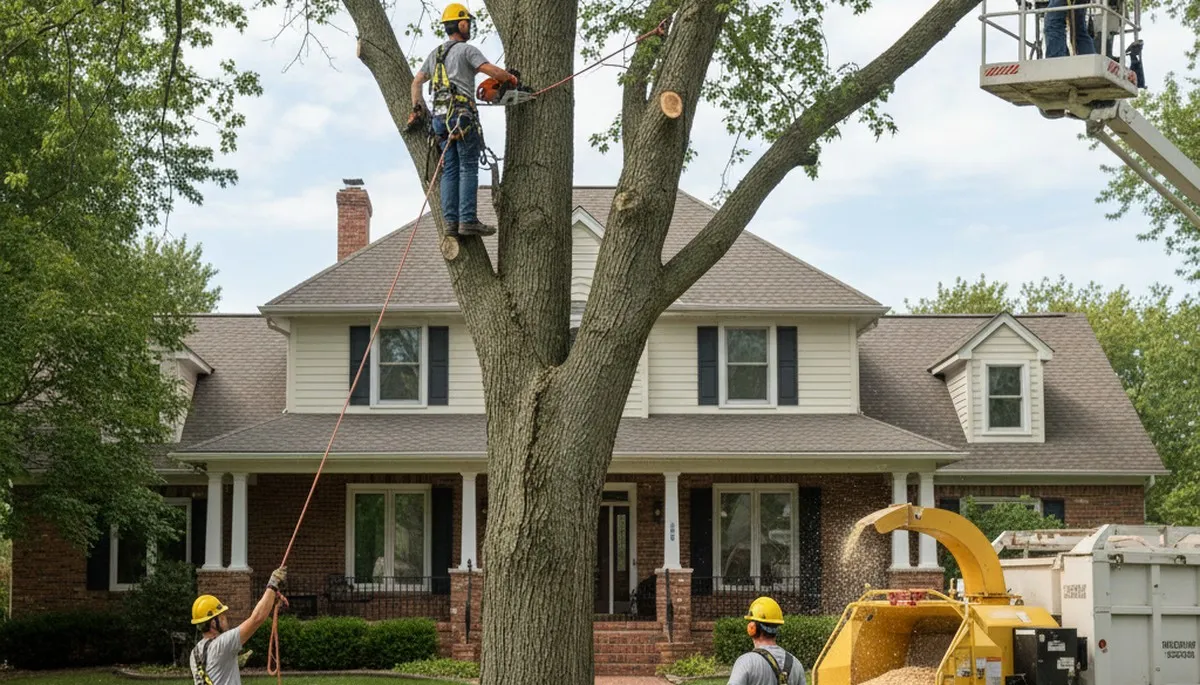 Tree service team in Naperville, IL providing professional tree care and removal services